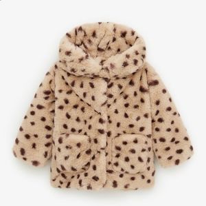 Zara Baby Faux Fur Leopard Coat 6-9m